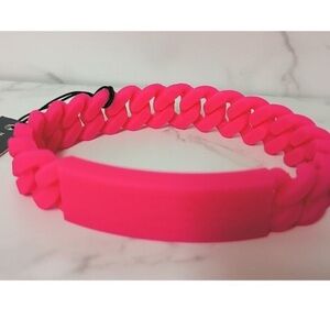 MARC BY MARC JACOBS Hot Pink Braided Silicone ID Bracelet - NEW